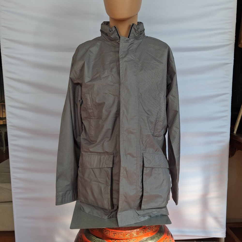 Peter Millar Mens Grey Micro houndstooth Field Jacket Utility Coat Size L